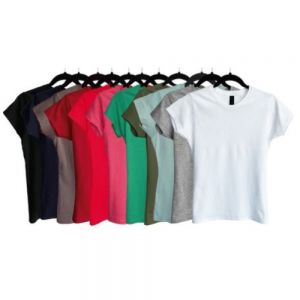 PLAYERA CUELLO REDONDO DAMA BLANCO 90/10 ALGODÓN/POLIESTER S-M-L-XL